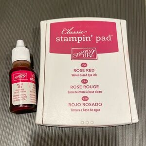 Stampin Up! Rose Red ink pad and refill - RETIRED hard to find